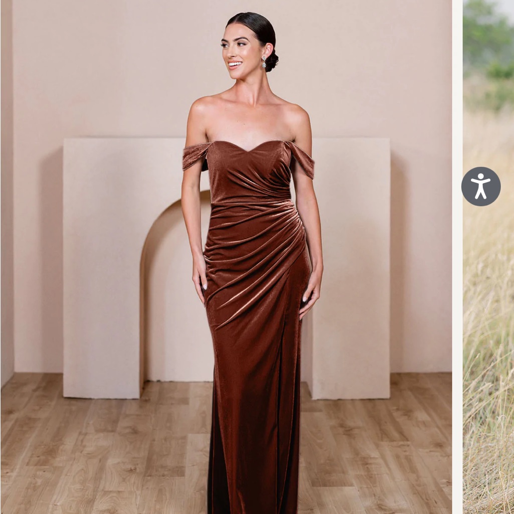 Revelry Velvet Ariel Size 2 Terracotta - Petite Length